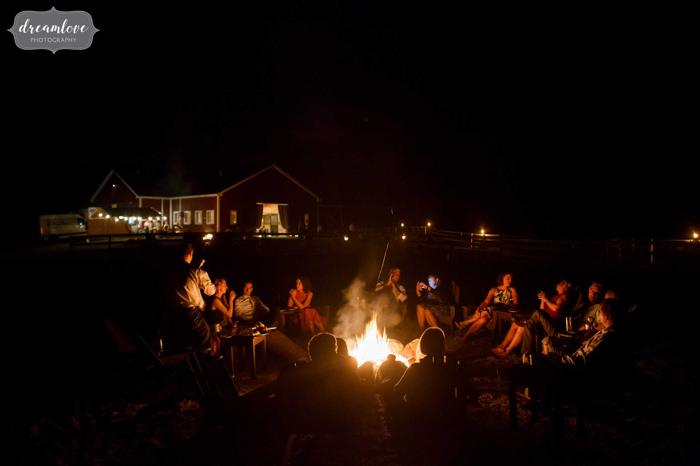 bonfire late night party - barn at liberty farms