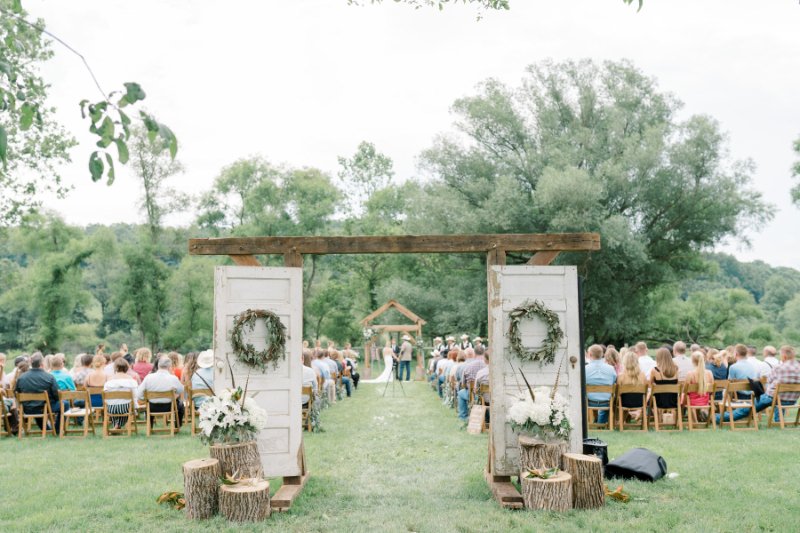 rustic wedding decor for a farm ceremony