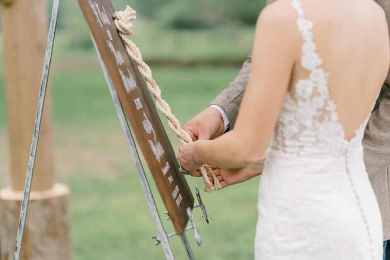 outdoor wedding ceremony with three braid strands