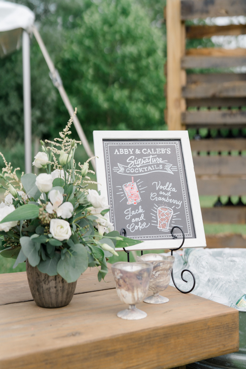 signature cocktails chalkboard sign