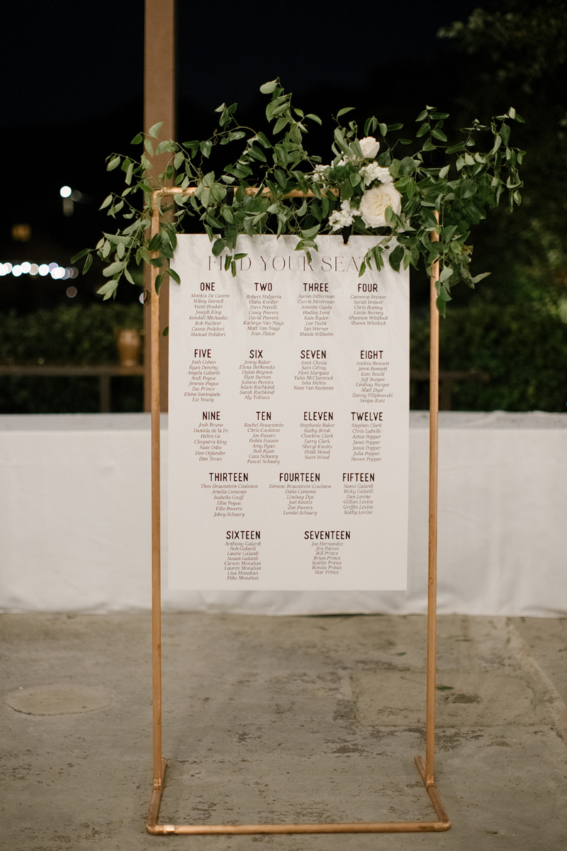 Welcome sign / seating chart