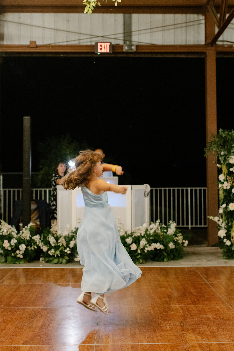children dancing during the wedding reception