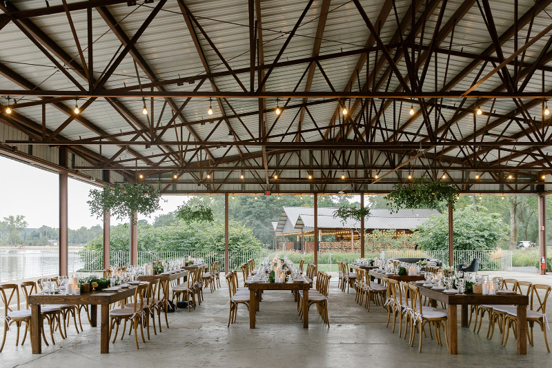 outdoor wedding reception in Upstate New York