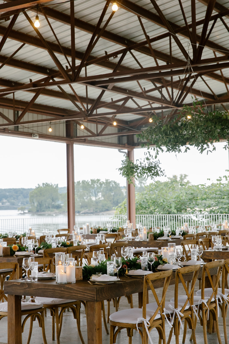 wedding reception setup at Hutton Brickyards