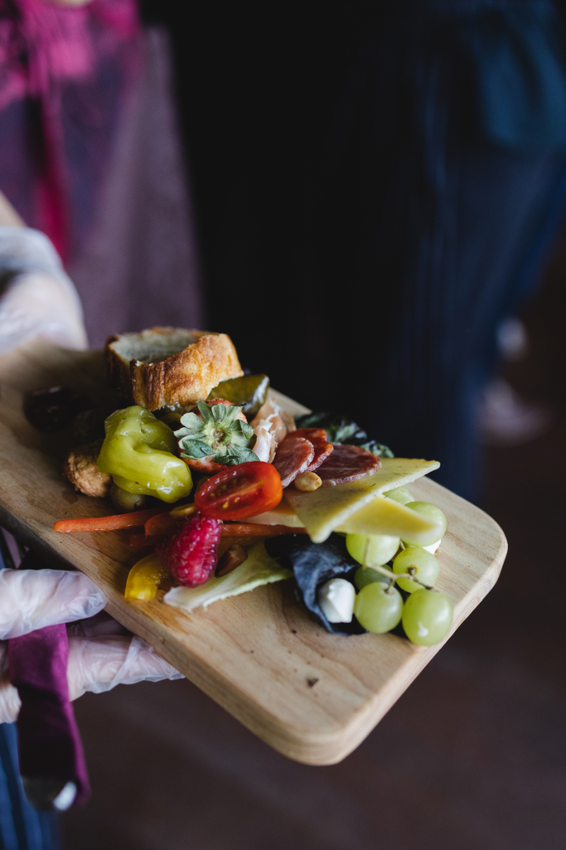 charcuterie board with family style dining
