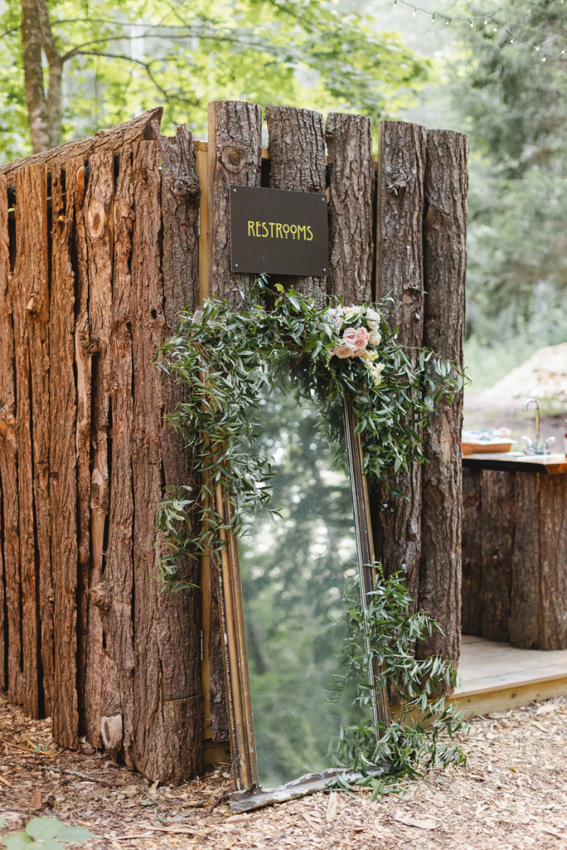 mirror seating chart in the woods