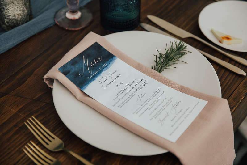 ombre menu cards