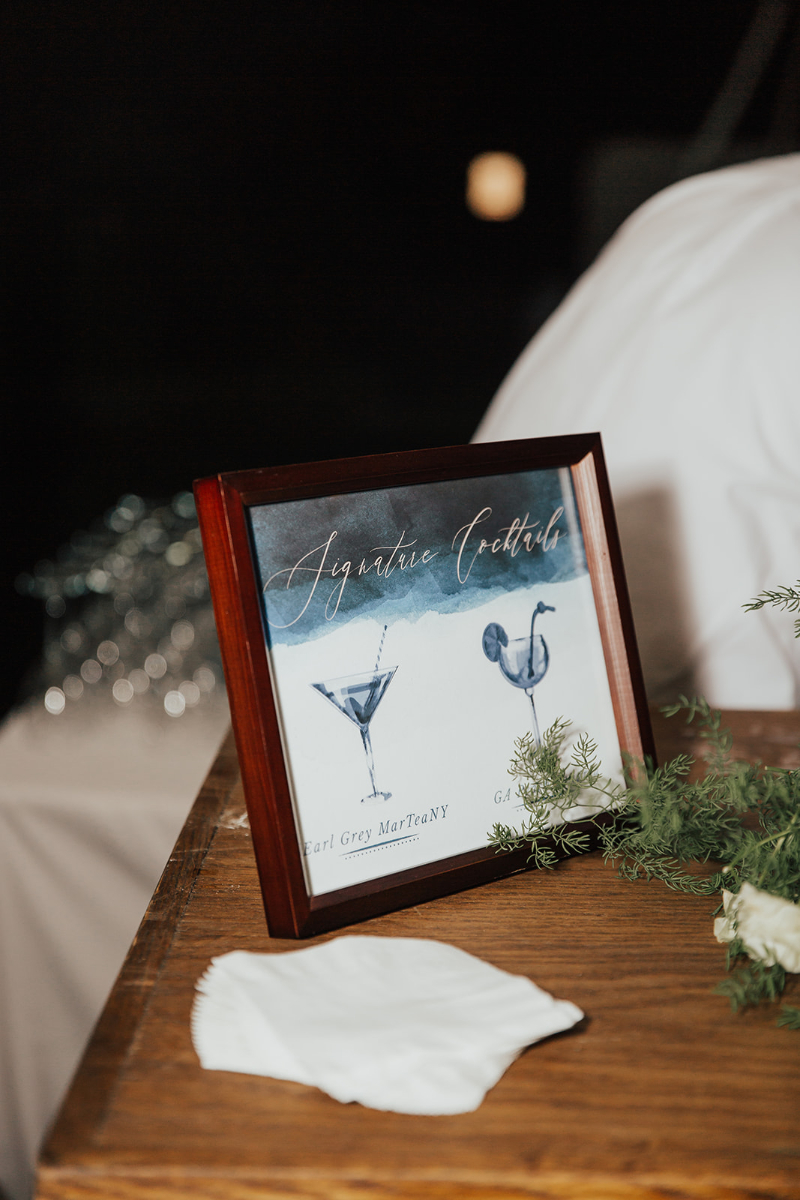 navy ombre signature cocktail sign