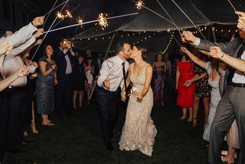 sparkler exit at Southwood Estate wedding
