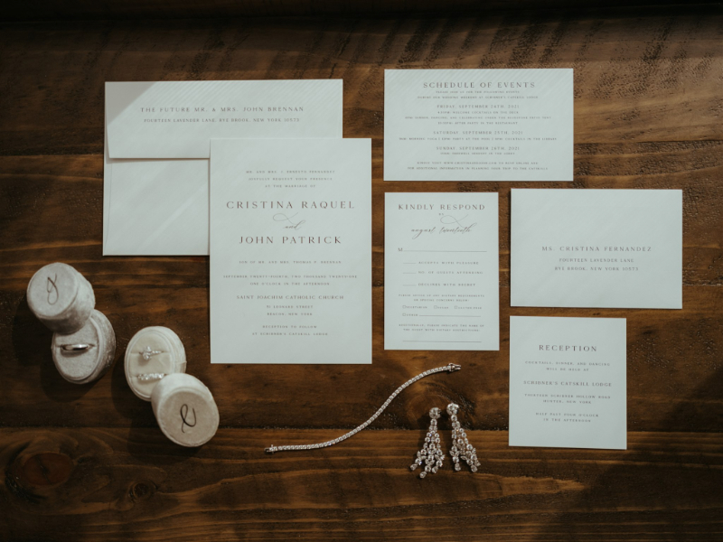 champagne wedding invitation minimalist design