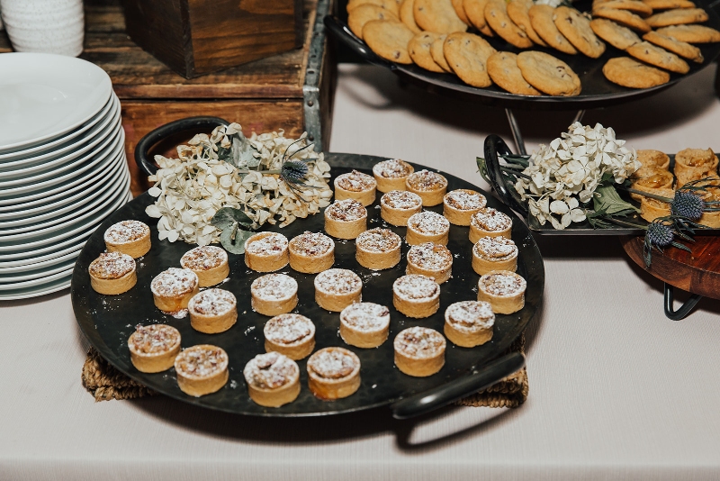 Georgia peach wedding tarts at Hudson Valley wedding reception