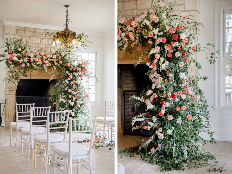 wedding ceremony decor and floral details