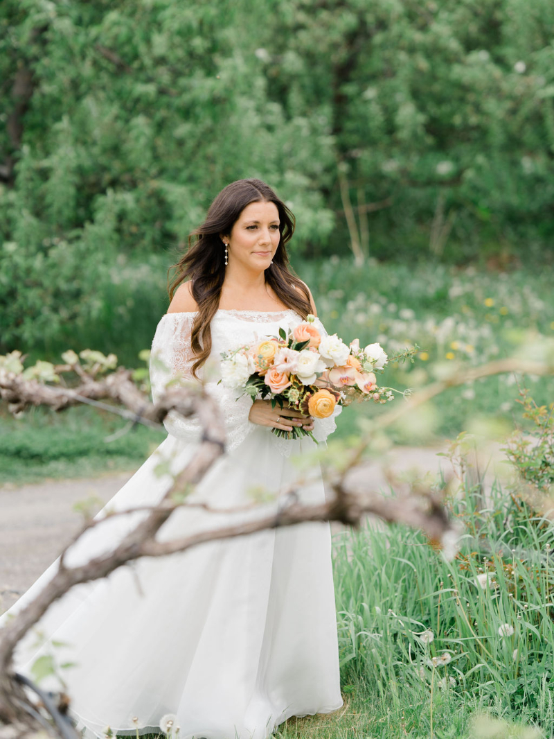outdoor wedding photos of bride at Nostrano Vineyards