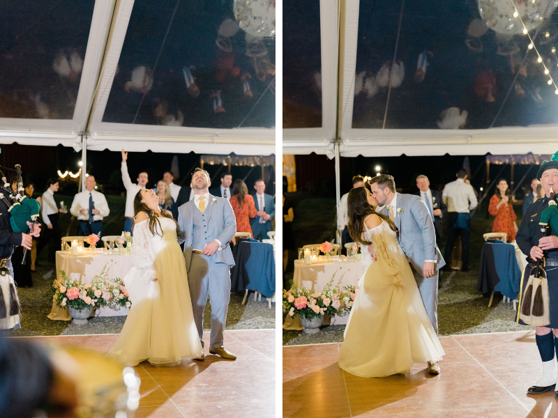wedding reception under the stars at Nostrano Vineyards