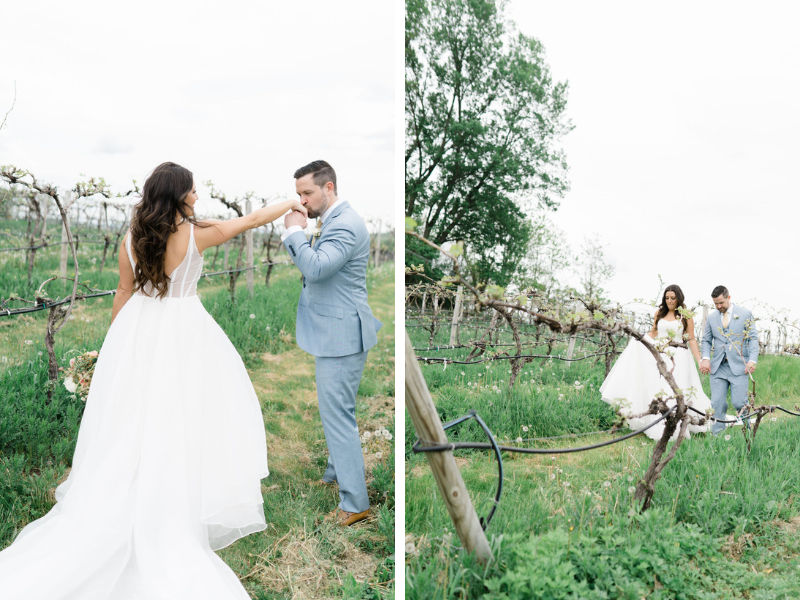 Hudson Valley winery wedding photos of bride and groom