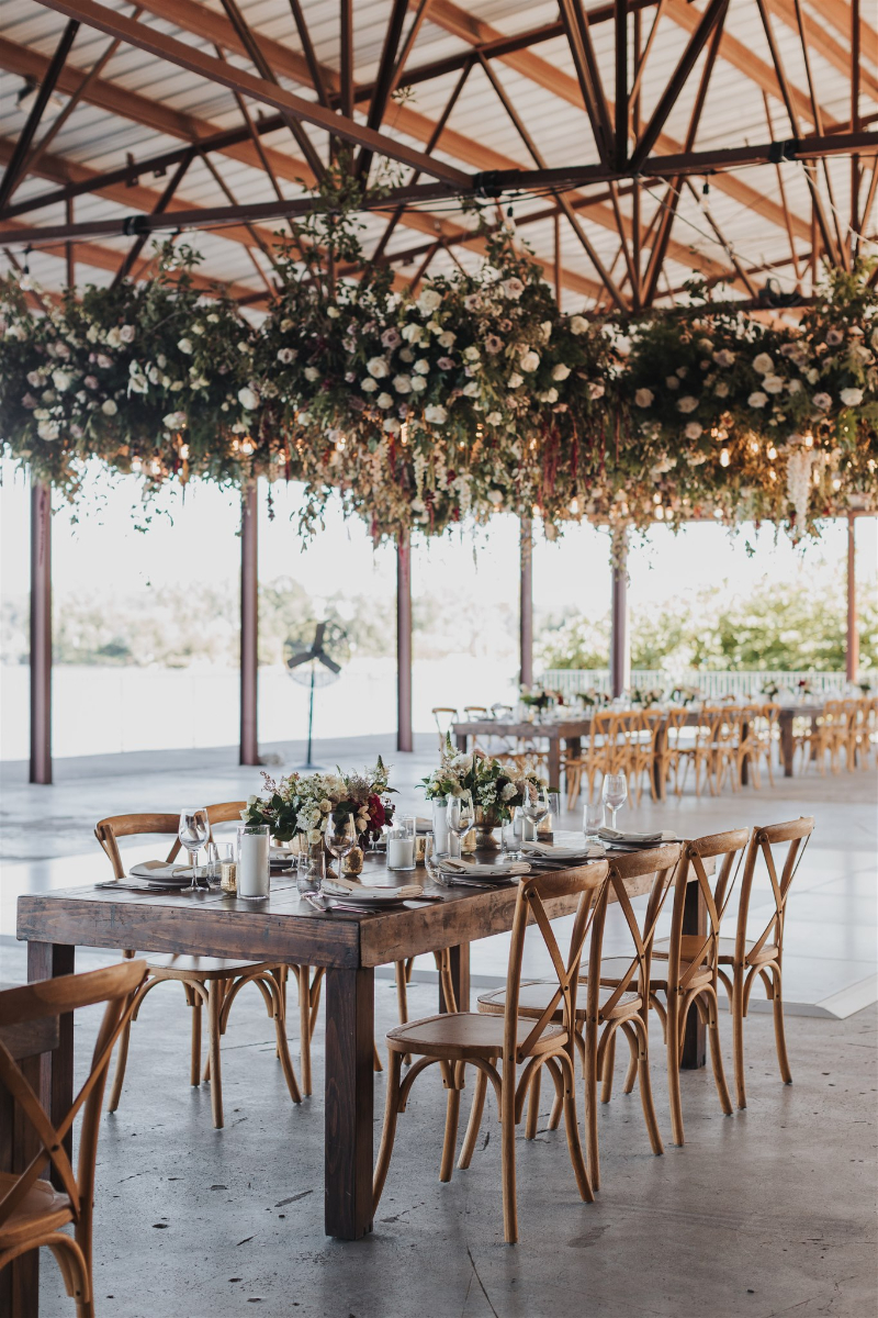 overhead floral arrangement from NY florist