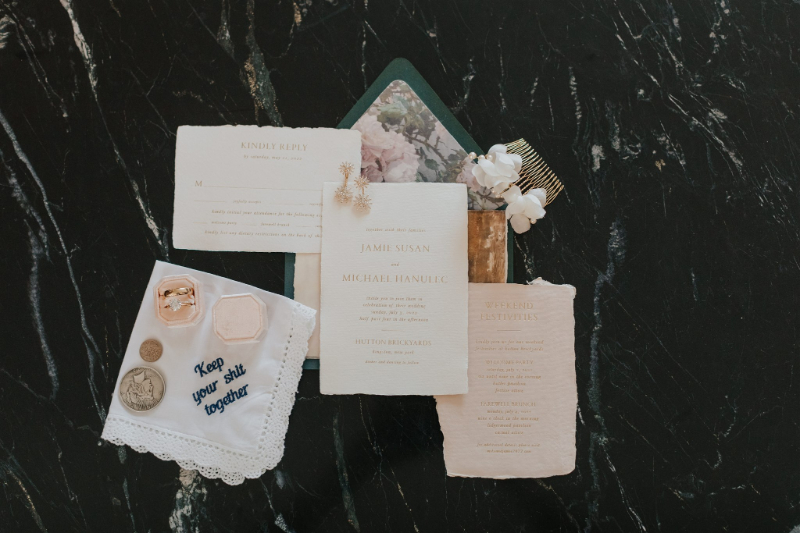 unique wedding invitation set
