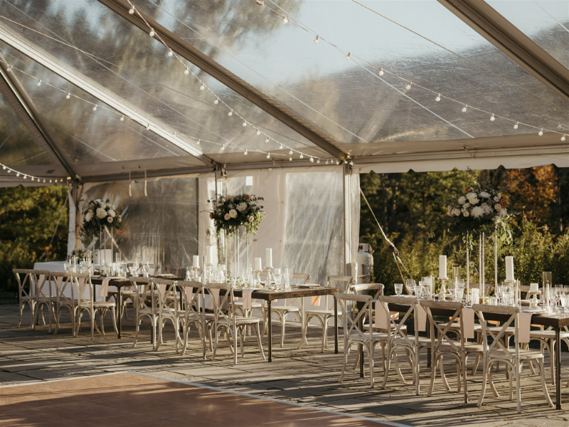 outdoor tented wedding at Scribners