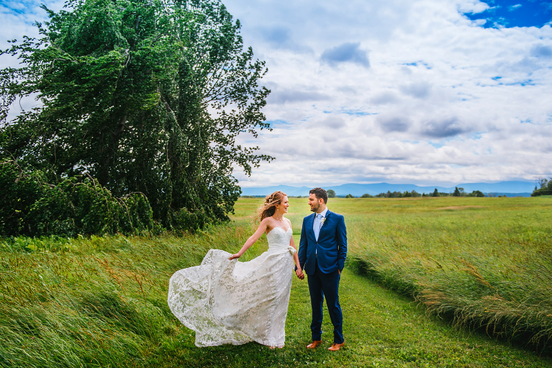 bride and groom pose for outdoor wedding photos in Hudson Valley