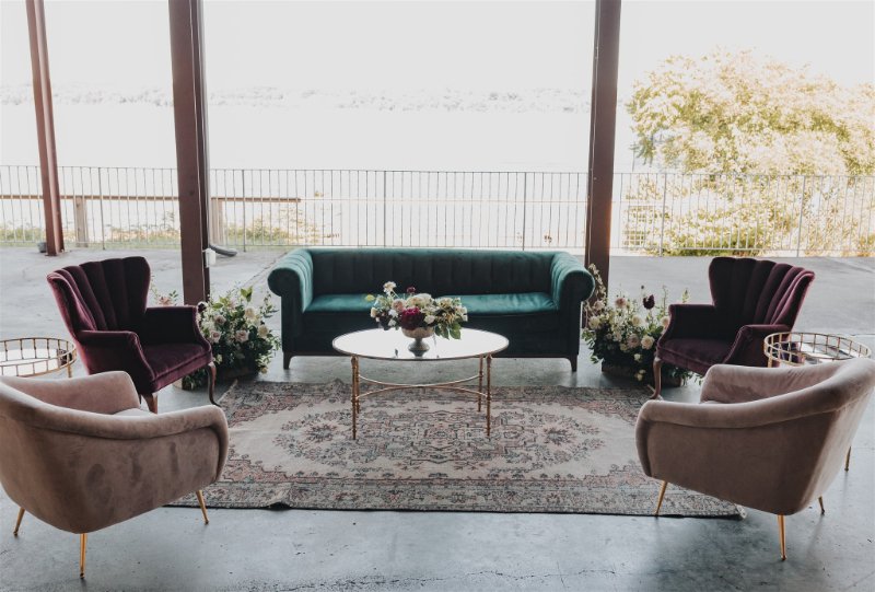 Hutton Brickyards cocktail hour setup