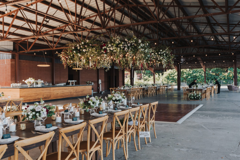 industrial wedding venue Hutton Brickyards wedding reception