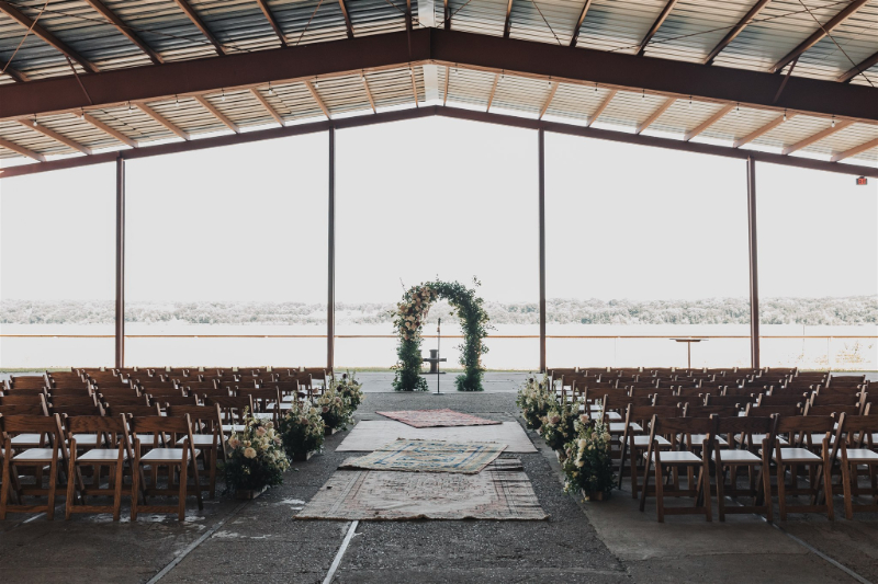 Hutton Brickyards wedding setup as an example of industrial wedding venue in Hudson Valley