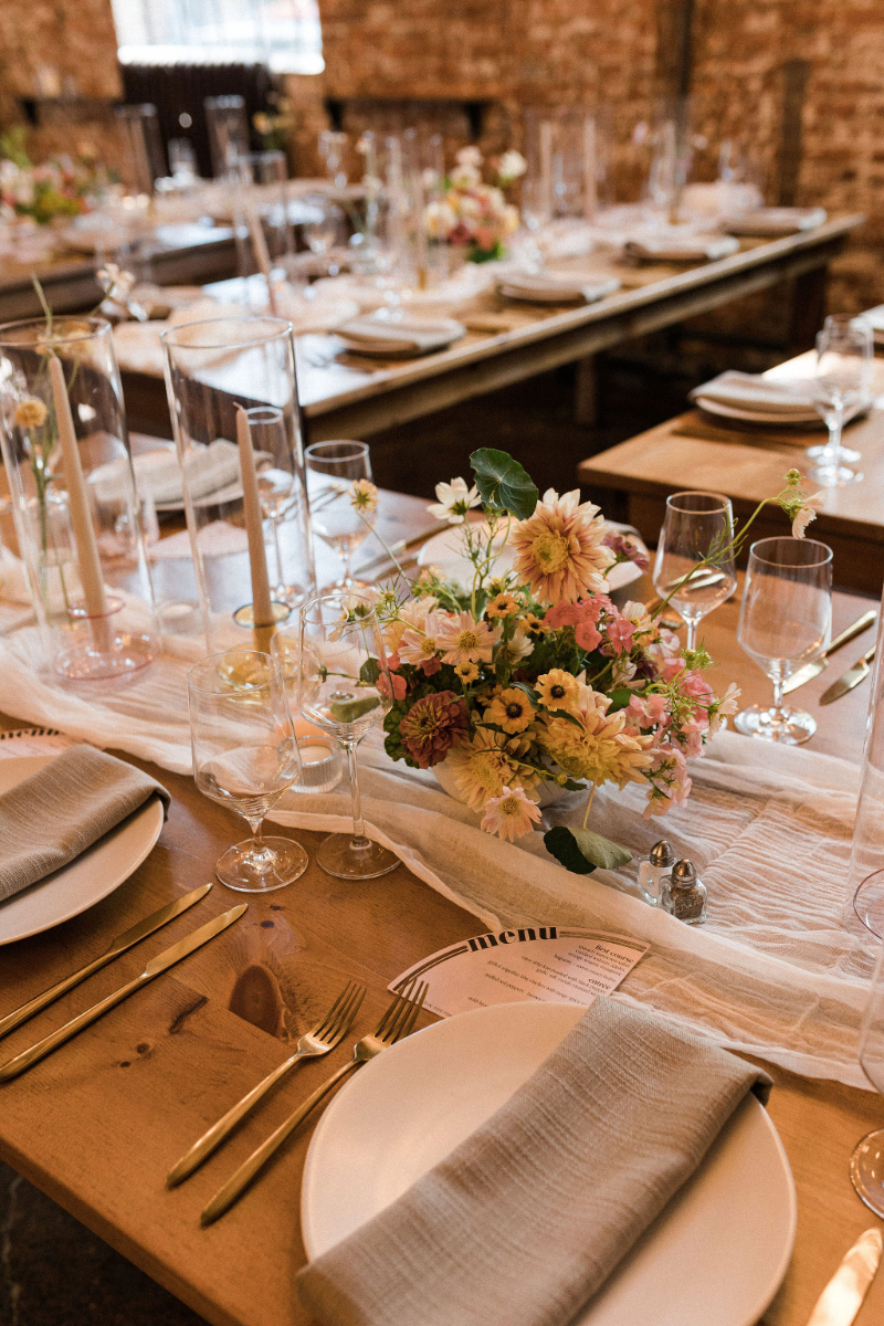 Senate garage wedding setup as an example of industrial wedding venue in Hudson Valley