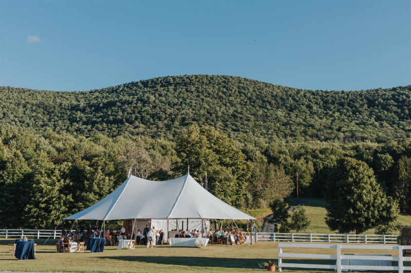 outdoor tented wedding on a farm
