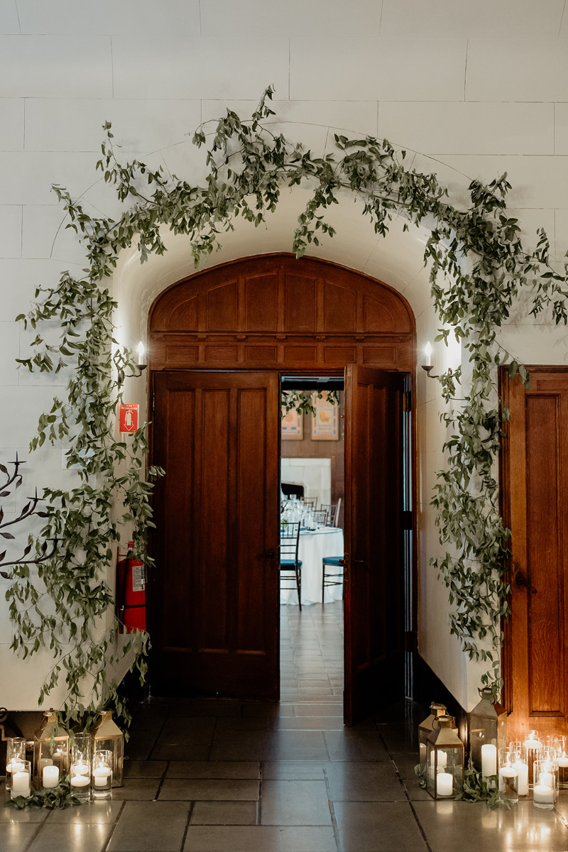 garden door to wedding reception venue
