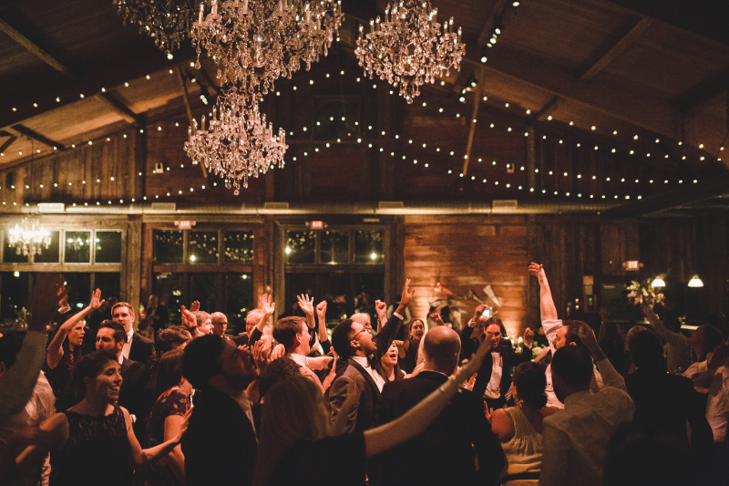 indoor wedding reception at Cedar Lakes Estate