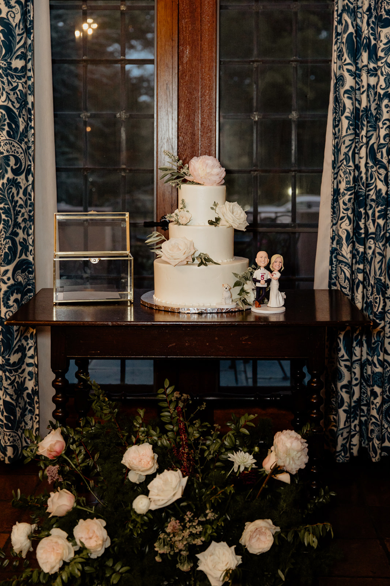 3 tier white wedding cake