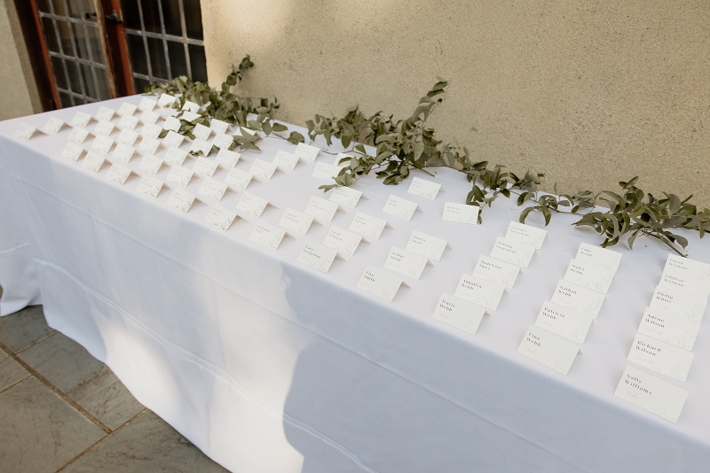 white placecards