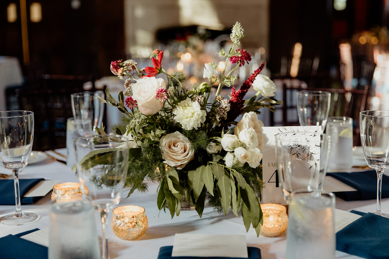 blush and burgundy wedding centerpieces