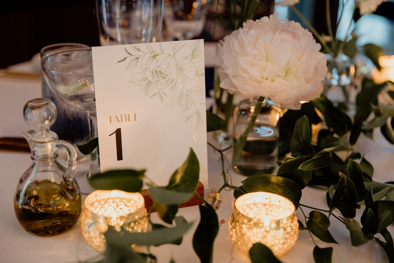 black and white table numbers