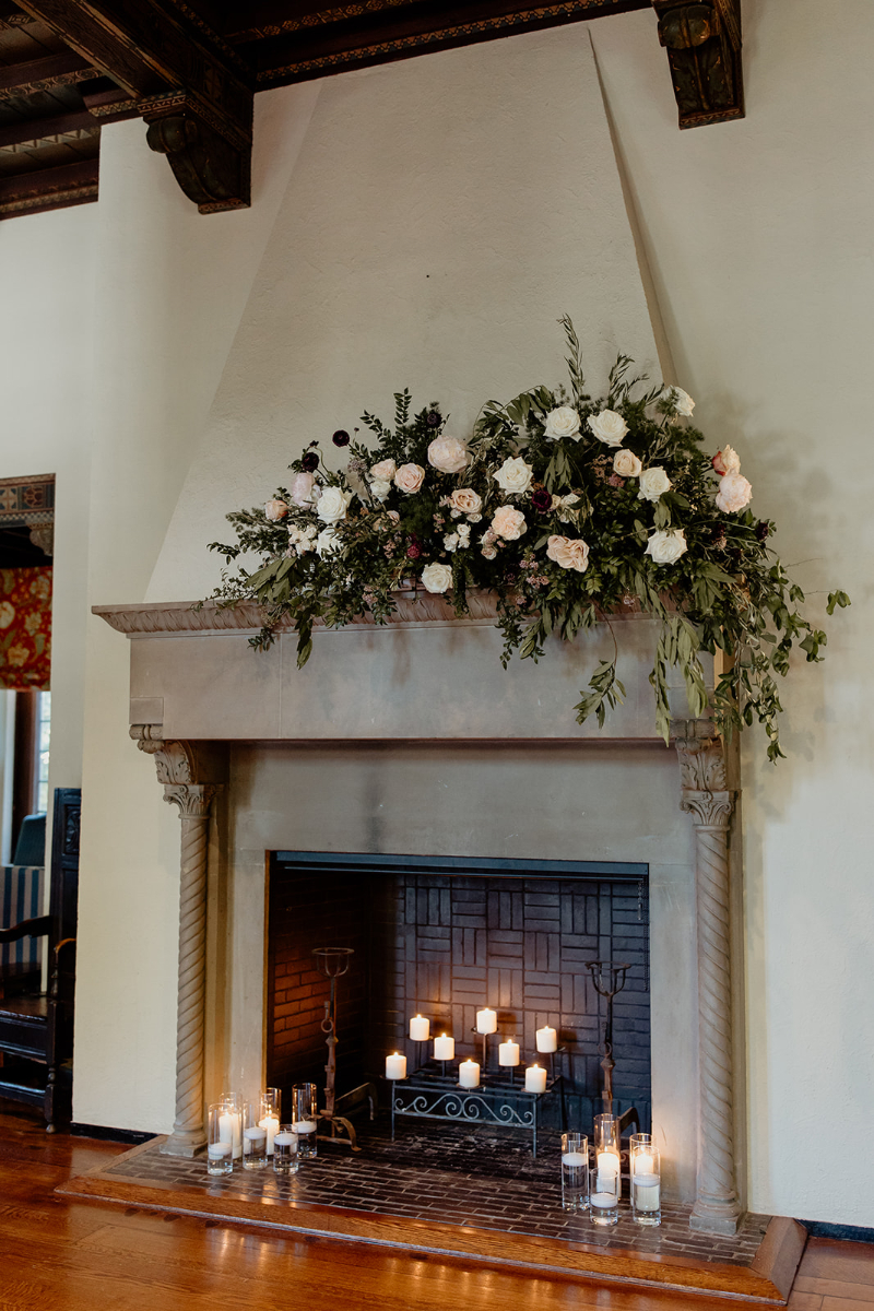 decorating the fireplace at Vassar College