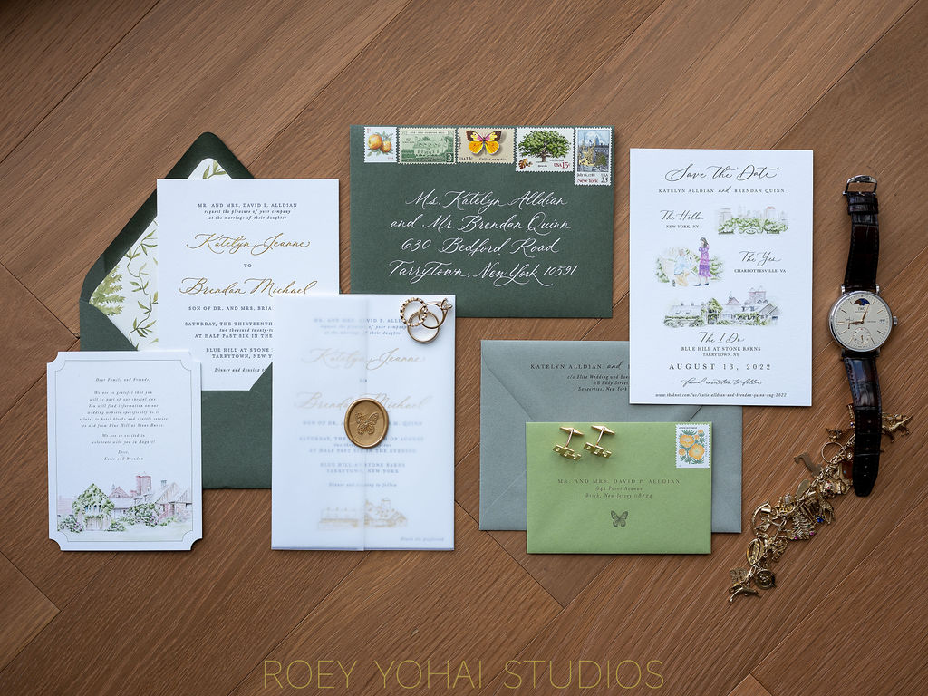 blue hill at stone barns wedding - invitation suite