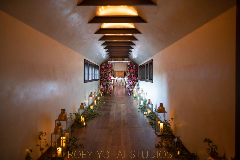 leadup to wedding reception space