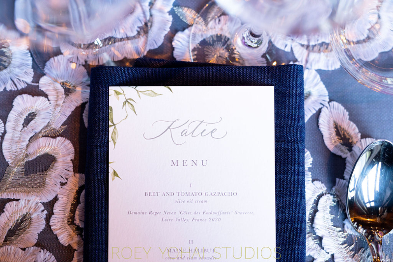 wedding menu at Blue Hill Farms