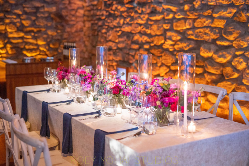 blue and pink wedding design for wedding at Blue Hill Farms wedding