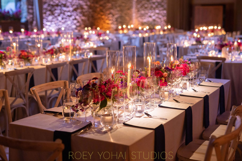 blue and pink wedding design for wedding at Blue Hill Farms wedding