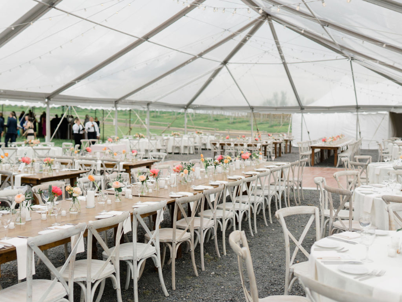 outdoor tented wedding in the spring in Hudson Valley