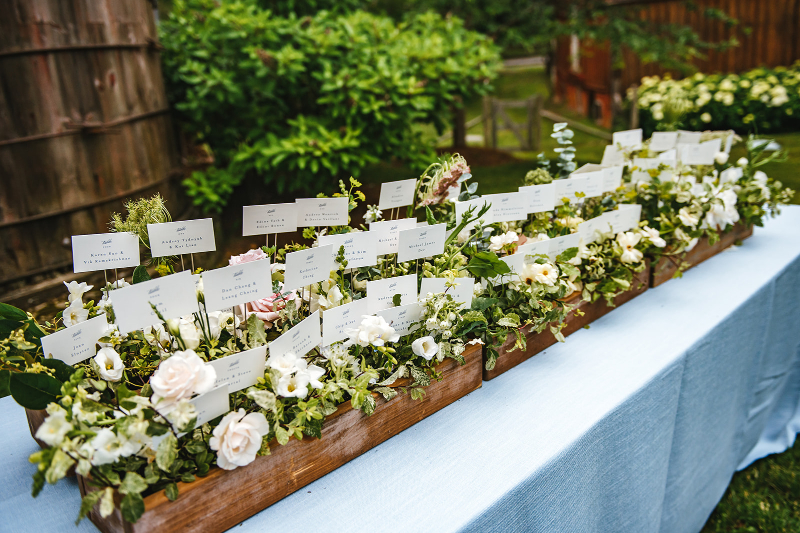 a flower garden escort display