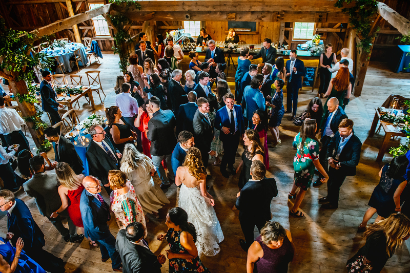 packed dance floor at a wedding