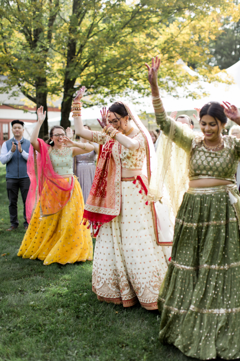 women in Sari's at Indian wedding