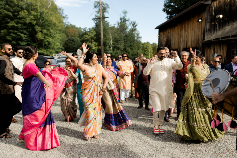 Indian wedding ceremony dancing