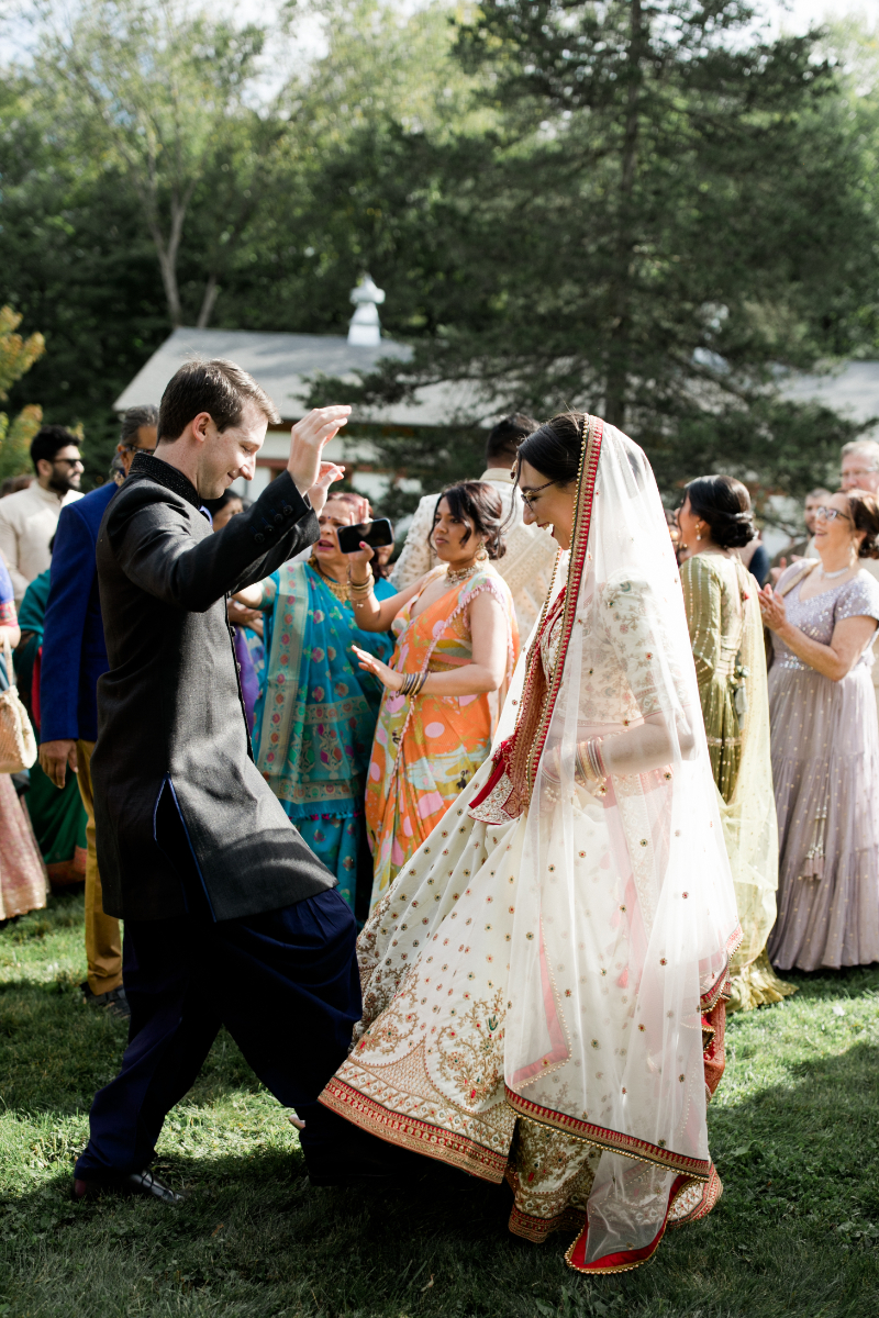 Indian wedding ceremony dancing