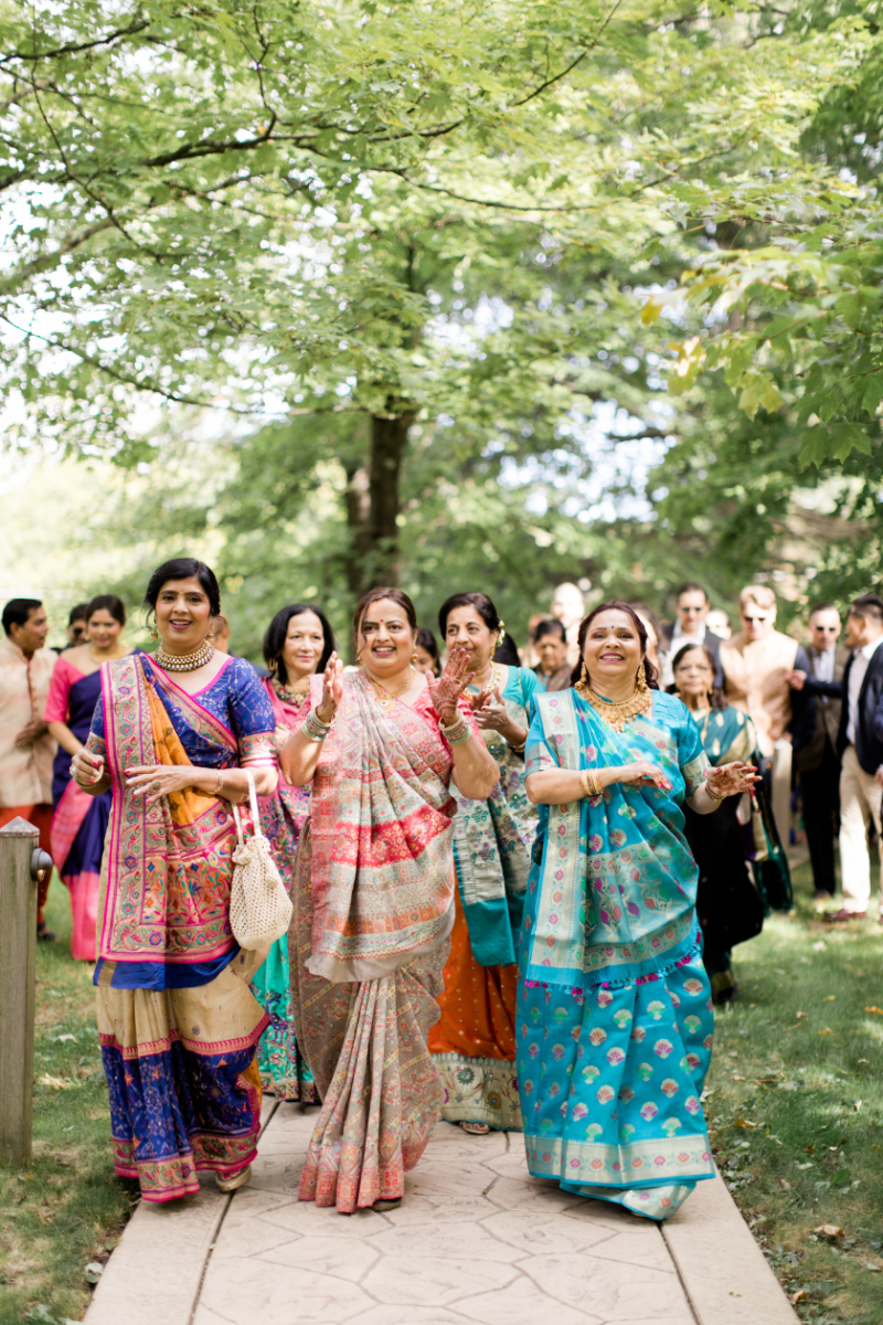 women in Sari's at Indian wedding