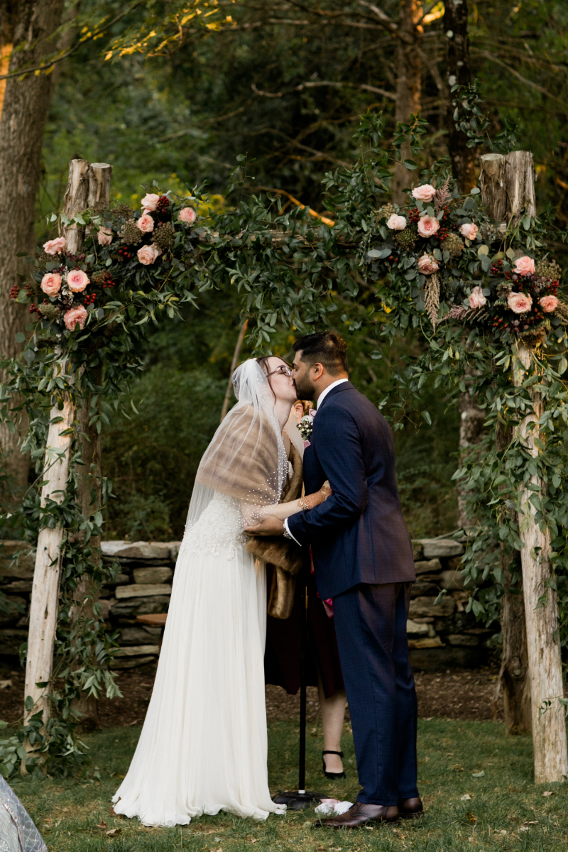 outdoor Jewish wedding ceremony at Preston Barn