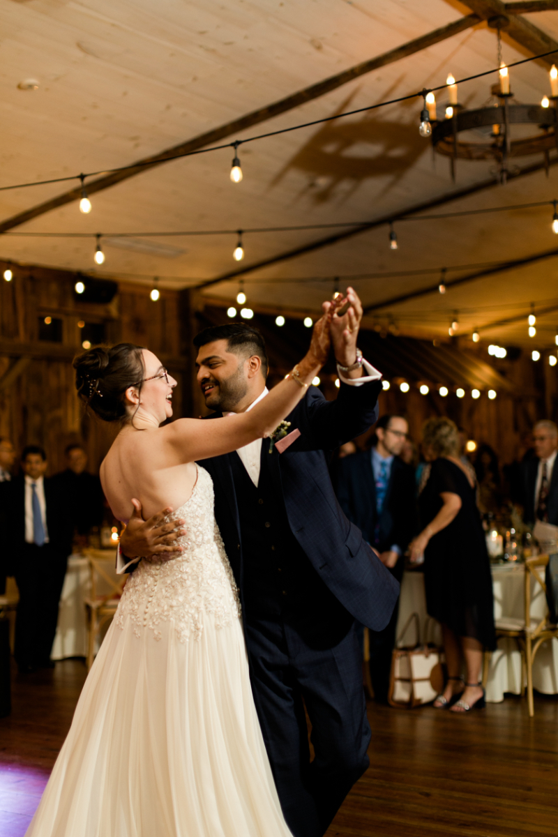 first dance at Preston Barn wedding reception