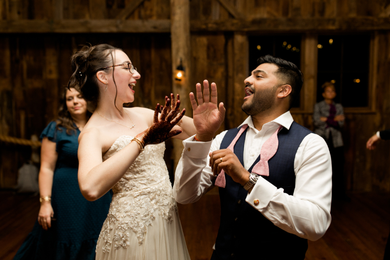dance party at wedding reception